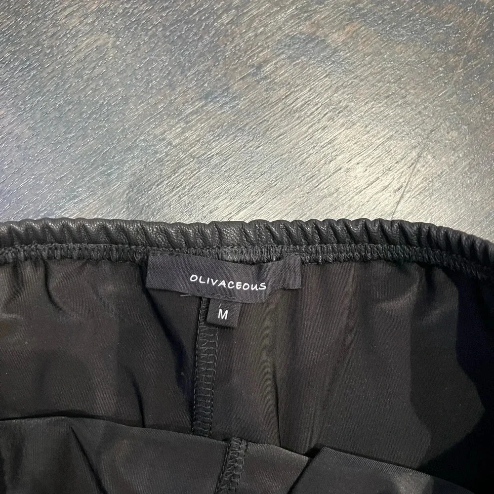Olivaceous Faux Leather Skort